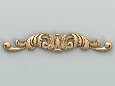 Carved decor horizontal 028 3D model