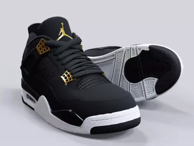 Air Jordan4-retro sneaker-v1 2 Low-poly 3D model