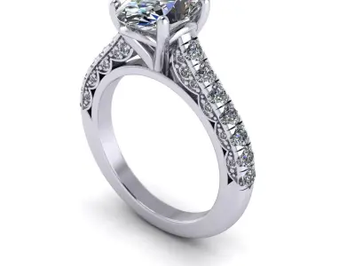 Woman Engagement Ring 3D print model