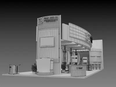 Booth Exhibition Stand a495b 3D model