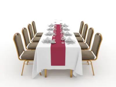 Banquet Table and Chair 85 3D model