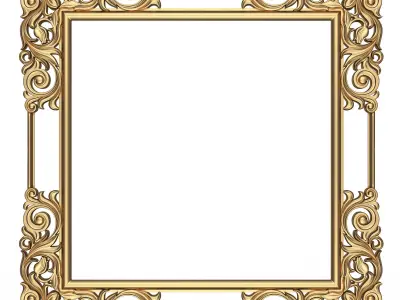 Classic Frame and Mirror Collection 03 Low-poly 3D model