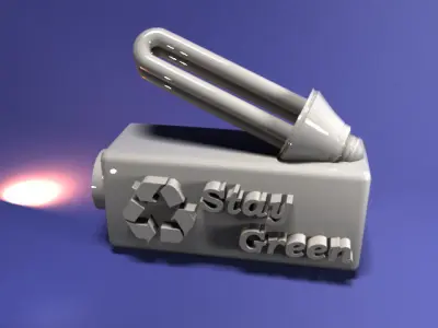 Green energy bulb - stay green 3D print model