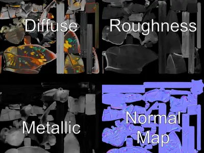 Colorful Beetle Insect Model Pack for D Rendering and Games Low-poly 3D model