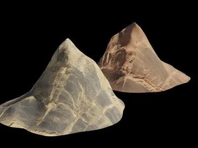 Desert rocks Low-poly 3D model