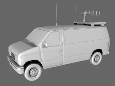 Van TV Radio 3D model