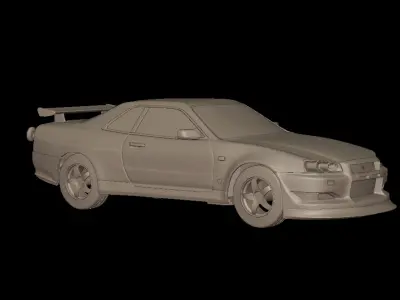 custom 2002 NISSAN SKYLINE R 34 v1 3D PRINT MODEL 3D print model
