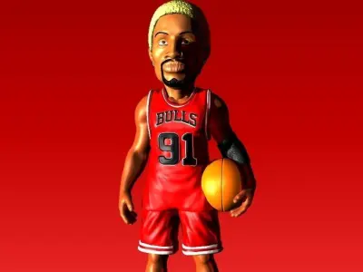 DENNIS RODMAN CHICAGO BULLS FIGURE BASKETBALL  NBA JORDAN 3D print model