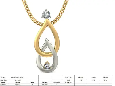 Solitaire Women Pendant 3dm STL OBJ FBX Renders Details 3D print model 9