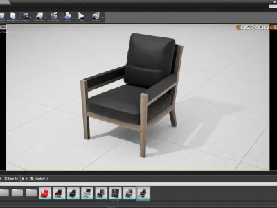 Flexform Margaret Chair UE4 Low-poly 3D model