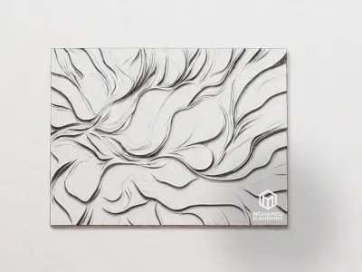 modern panel wall decor set wall relief mural CNC 106  3D model