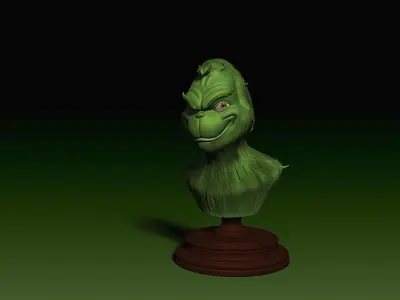The Grinch Bust 3D print model