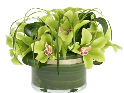 Bouquet of orchids 3D model