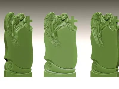 Weeping Angel with Cross STL 3D print model