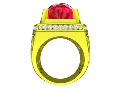 7921 luxury ruby diamond men ring 3D print model