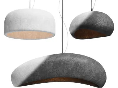 Japanese Wabi Sabi Pendant Lamp 3 shapes 3D model