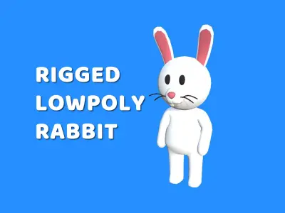Lowpoly Humanoid Rabbit - Rigged Cartoon Rabbit  Low-poly 3D model