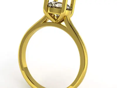 1ct Round Solitaire Cathedral Ring  Stone Package sizes US 4to11 3D print model