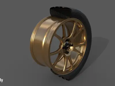  Konig Freeform 17x8 PCD 4x100 Rim Low-poly 3D model