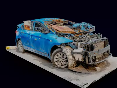 3D model - Hyundai Elantra - Destroyed Car in Kyiv Ukraine 3D model