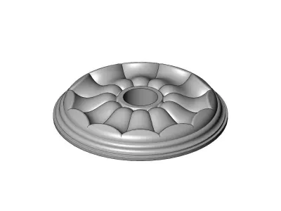 Rounded ribs curved 450mm ceiling medalion rosette relief 3D print model