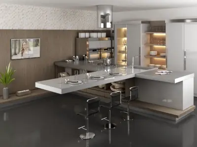 modern kitchen 2 3D model