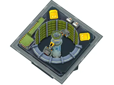 isometrical WareHouse platform upgrade 03 Low-poly 3D model