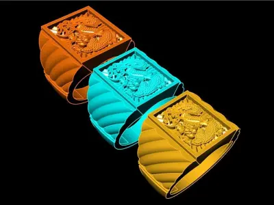 Ring of god of wealth - Ring of blessing word - N583 3D print model