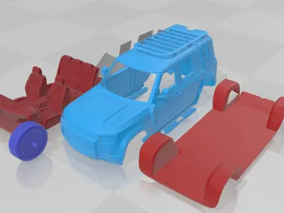Land Rover Defender Explorer  Separate Parts 3D Model 3D print model