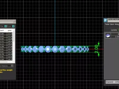 U Shaped Eternity Ring 2mm stone size swiss 13 and EU53 3D print model
