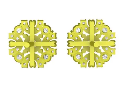 5900 Hongkong luxury diamond earrings 3D print model