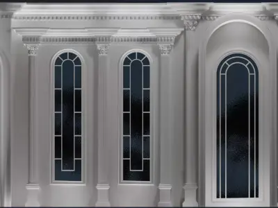 Modern Decorative Palace Facade 3D model