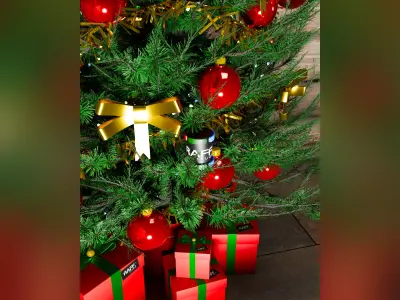 Christmas 3D Pack - Tree - Green and Snow Garlands - PBR 4K-8K 3D model