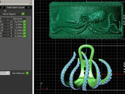 Octopus Ring Earrings 3D print model