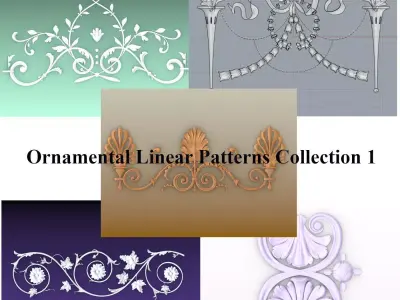Ornamental Linear Pattern Col 1 3D model