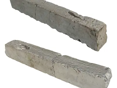 Concrete block Low-poly 3D model