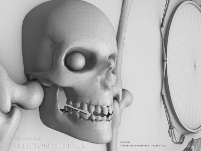    bedroom   panel lamp skull   pack  3d model  3D model