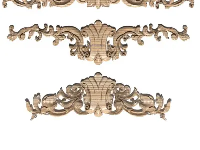 Cartouche-017 carved ornate ornaments 3D model