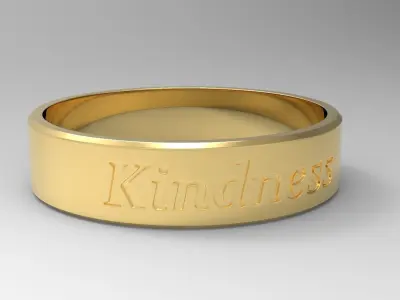 Kindness Ring Gold 3D print model