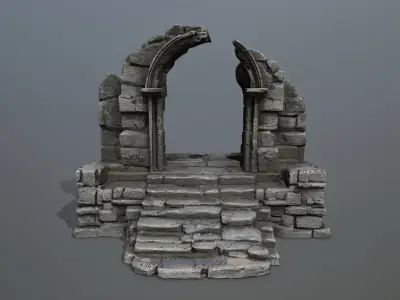 Ruin Gate Low-poly 3D model