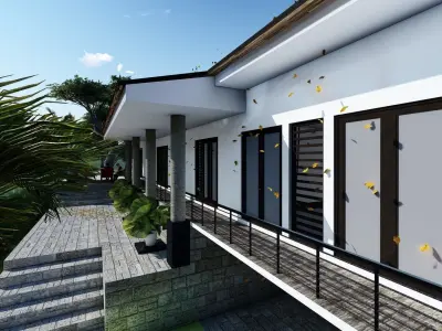 Single story house model 3D model