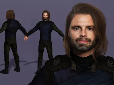 Winter Soldier Bucky from Captain America marvel 3D model