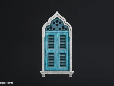 Italian Window Low-poly 3D model