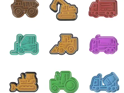 CONSTRUCTION VEHICLES CUTTERS - Can be used commercially 3D print model