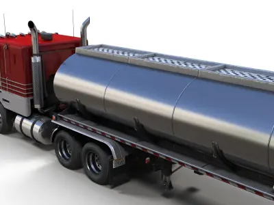 Peterbilt 362 tanker trailer Low-poly 3D model