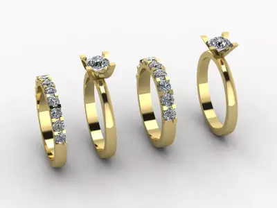 Golden Engagement Ring Free 3D print model