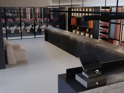 Elegant Flower Boutique Store 3D Model Scene 3D model