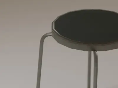 Low-poly Round Stool Free low-poly 3D model