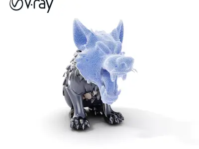 Fierce Cartoon Wolf Model Pack Low-poly 3D model