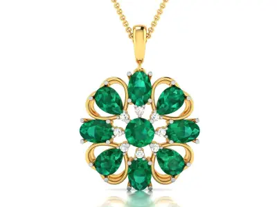 Women Pear Stone Pendant 3DM STL OBJ FBX Render Details 3D print model
